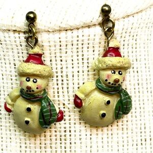 Christmas‎ Snowman Dangle Earrings